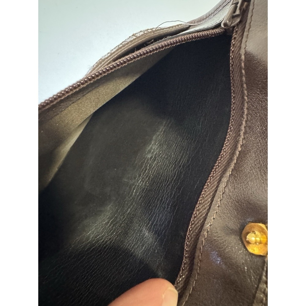 Vintage Christian Dior Clutch Wallet Trotter Monogram Gray Brown Leather - Picture 8 of 9